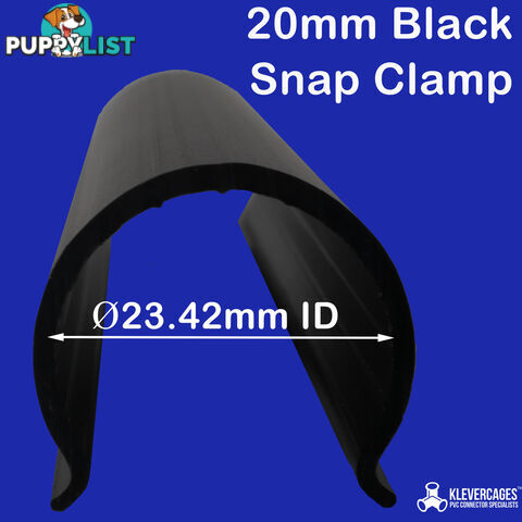 Snap Clamp Lite - 20mm 10cms long Black - SCLI20B