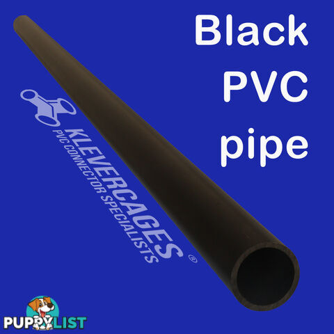 20mm Premium PVC Pipe 1m Black - No Writing - PIPE20B