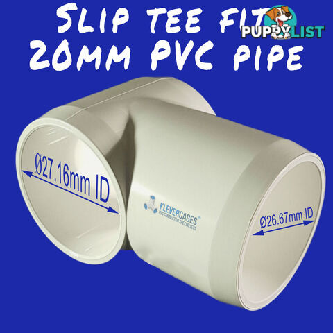 Slip Tee PVC Connector - 20mm - SLT20