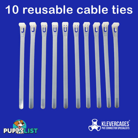 Reusable Cable Ties 7.2mm x 150mm or 200mm - Pack of 10 - RCT10150