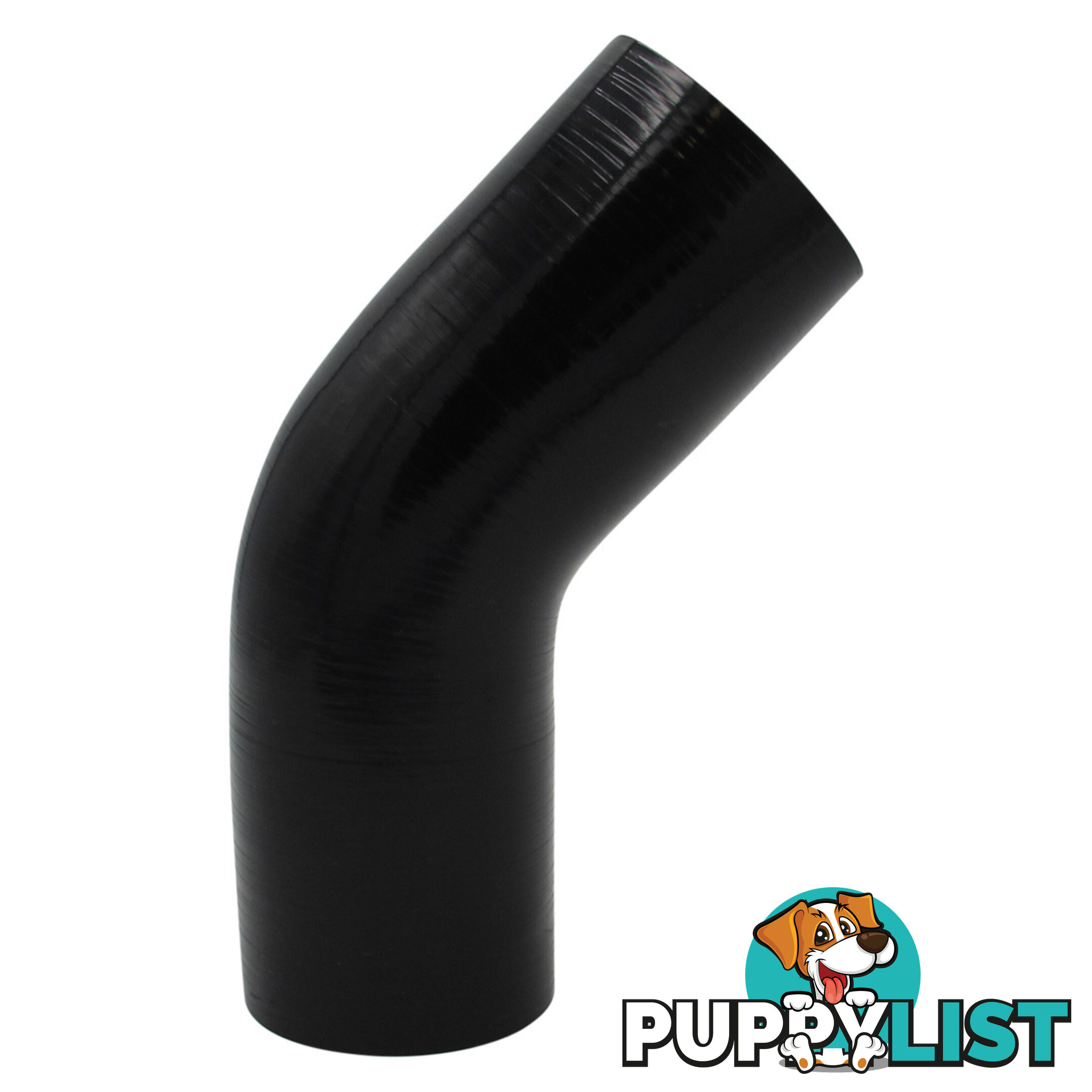 45 Degree Standard Elbow 3" (76mm) Silicone Hose Black