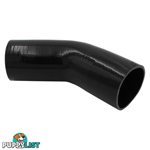 45 Degree Standard Elbow 3" (76mm) Silicone Hose Black