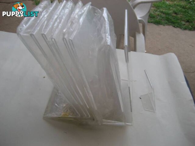 10 Clear Acrylic Slant Back Ad / Sign Holder, Plastic Slanted