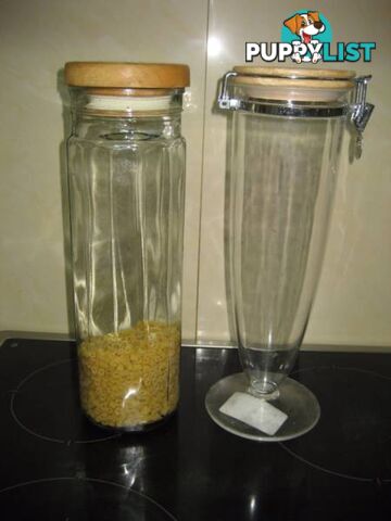 Tall Glass Jar Display Canister Pasta Spaghetti- $15 both