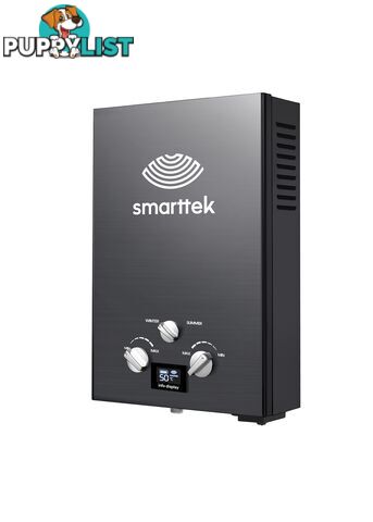 Smarttek Black Gas Hot Water System + 4.3LPM Pump Pack