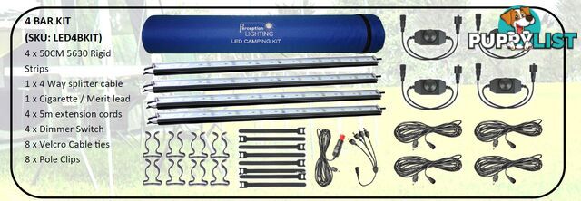 Perception Lighting 4 Bar LED Camping Kit