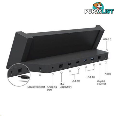 Microsoft 1664 Surface Pro 4 / 3 Docking Station with Power Supply - 12 Mth Wty - SP3DOCK-1664-EXG