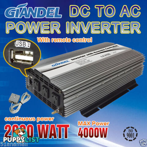 GIANDEL INVERTER â 2000W â PEAK TO 4000W