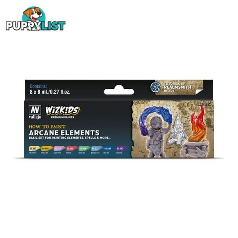 Wizkids Premium Paint Set By Vallejo: Arcane Elements - Acrylicos Vallejo S.L. - Tabletop Miniatures GTIN/EAN/UPC: 8429551802581