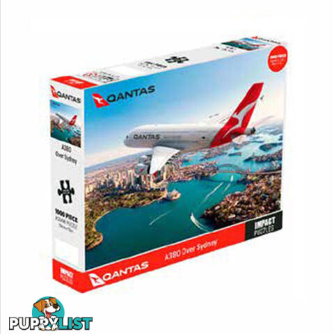 Qantas A380 Over Sydney 1000 Piece Jigsaw Puzzle - Impact Posters - Tabletop Jigsaw Puzzle GTIN/EAN/UPC: 9316414135599