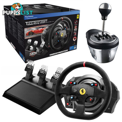 Thrustmaster T300 599XX Alcantara T3PA Edition & Thrustmaster TH8A Shifter (Add-on for T500/T300/TX) Bundle - Thrustmaster - Racing Simulation GTIN/EAN/UPC: 3362934110055