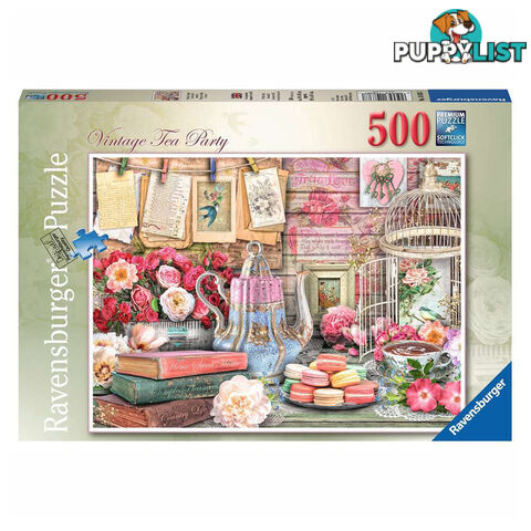 Ravensburger Vintage Tea Party 500 Piece Jigsaw Puzzle - Ravensburger - Tabletop Jigsaw Puzzle GTIN/EAN/UPC: 4005556148387