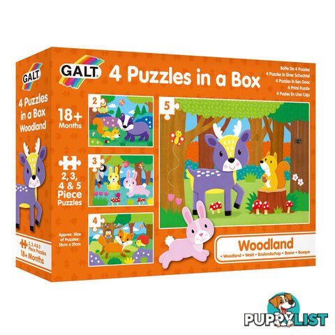 Galt 4 Puzzles in a Box Woodland 2-5 Piece Jigsaw Puzzle - James Galt & Co. Ltd. - Toys Games & Puzzles GTIN/EAN/UPC: 5011979590473