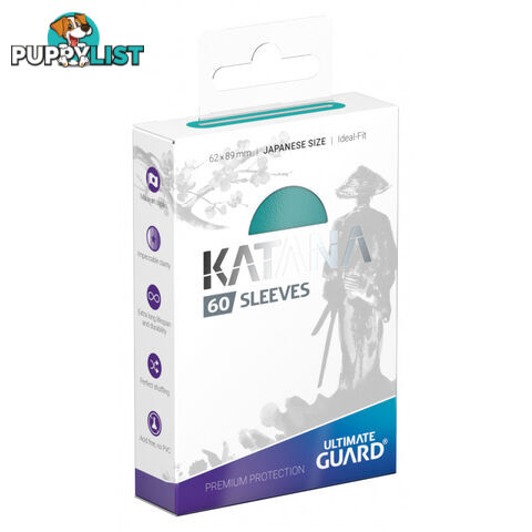 Ultimate Guard Katana Sleeves 60 Japanese Size Sleeves (Turquoise) - Ultimate Guard - Tabletop Trading Cards Accessory GTIN/EAN/UPC: 4056133014892