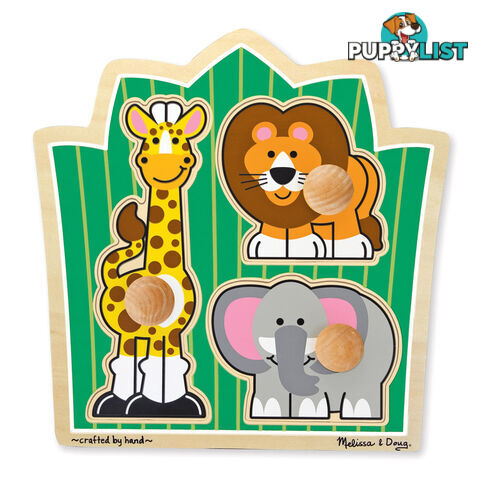 Melissa & Doug Jungle Friends 3 Piece Jumbo Knob Jigsaw Puzzle - Melissa & Doug - Toys Games & Puzzles GTIN/EAN/UPC: 000772033756