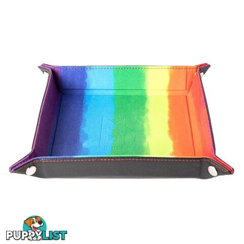 Metallic Dice Games Velvet Folding Dice Tray 10" x 10" (Watercolour Rainbow) - Metallic Dice Games LLC - Tabletop Accessory GTIN/EAN/UPC: 680599383465