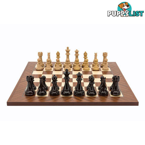 Dal Rossi 20" Wooden Chess Board with Dark Red & Wood Weighted Chess Pieces - Dal Rossi Italy - Tabletop Board Game GTIN/EAN/UPC: 9331863003473