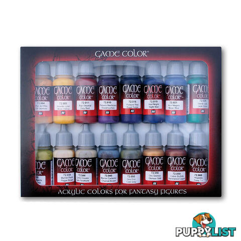 Vallejo Game Colour, Colours for Fantasy Figures 16 Colour Set Advanced - Acrylicos Vallejo S.L. - Tabletop Miniatures GTIN/EAN/UPC: 8429551722988