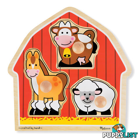 Melissa & Doug Barnyard Animals 3 Piece Jumbo Knob Jigsaw Puzzle - Melissa & Doug - Toys Games & Puzzles GTIN/EAN/UPC: 000772020541