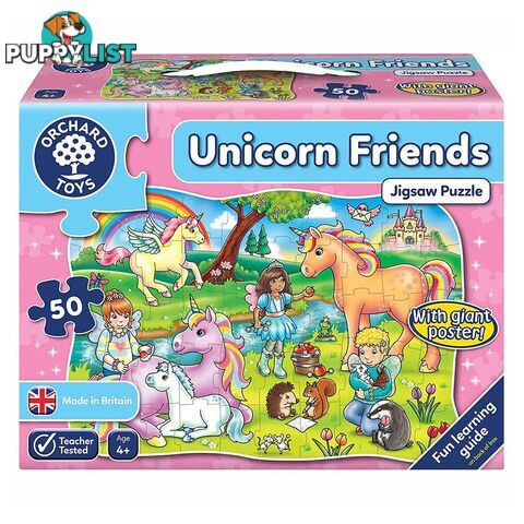 Orchard Toys Unicorn Friends Puzzle & Poster 50 Piece Jigsaw Puzzle - Orchard Toys - Tabletop Jigsaw Puzzle GTIN/EAN/UPC: 5011863000248