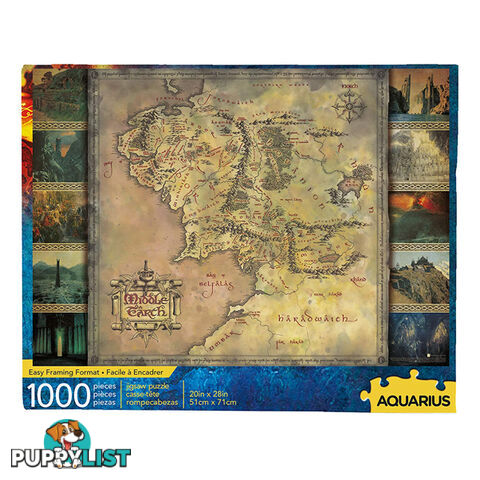 Aquarius Lord Of The Rings Middle Earth Map 1000 Piece Jigsaw Puzzle - Aquarius - Tabletop Jigsaw Puzzle GTIN/EAN/UPC: 840391148840