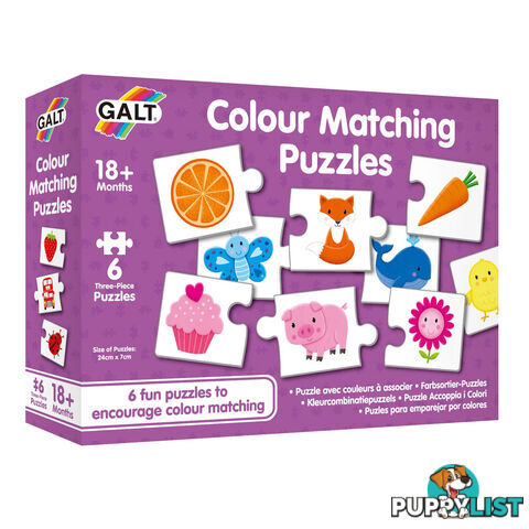 Galt Toys Colour Matching Puzzles 6 x 3 Piece Jigsaw Puzzles - James Galt & Co. Ltd. - Toys Baby, Toddler & Preschool GTIN/EAN/UPC: 5011979591739