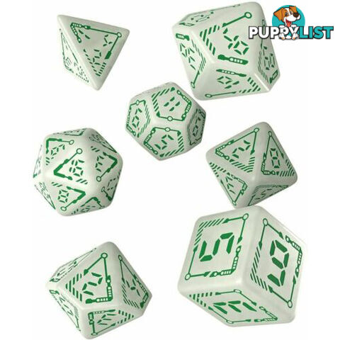 Digital Glowing Dice Radiant And Green Set 7 Piece Polyhedral Dice Set - Q Workshop - Tabletop Accessory GTIN/EAN/UPC: 5907699496020