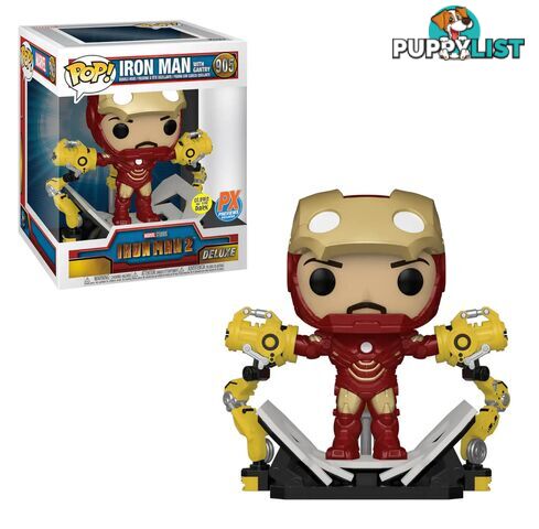 Iron Man 2 Iron Man MKIV with Gantry Glow in the Dark Deluxe POP! Vinyl - Funko - Merch Pop Vinyls GTIN/EAN/UPC: 889698567725