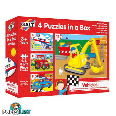 Galt 4 Puzzles in a Box Vehicles 4-12 Piece Jigsaw Puzzle - James Galt & Co. Ltd. - Toys Games & Puzzles GTIN/EAN/UPC: 5011979554659