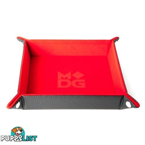 Metallic Dice Games Velvet Folding Dice Tray 10" x 10" (Red) - Metallic Dice Games LLC - Tabletop Accessory GTIN/EAN/UPC: 680599383311