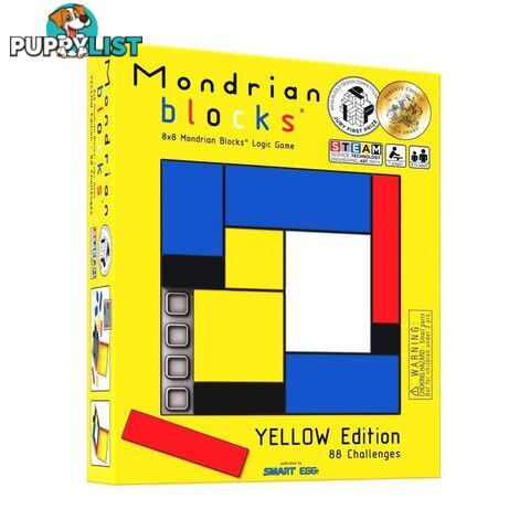 Mondrian Blocks Puzzle Game Yellow Edition - Smart Egg - Tabletop Puzzle Game