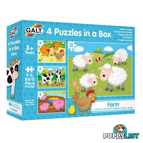 Galt 4 Puzzles in a Box Farm 4-12 Piece Jigsaw Puzzle - James Galt & Co. Ltd. - Toys Games & Puzzles GTIN/EAN/UPC: 5011979553270