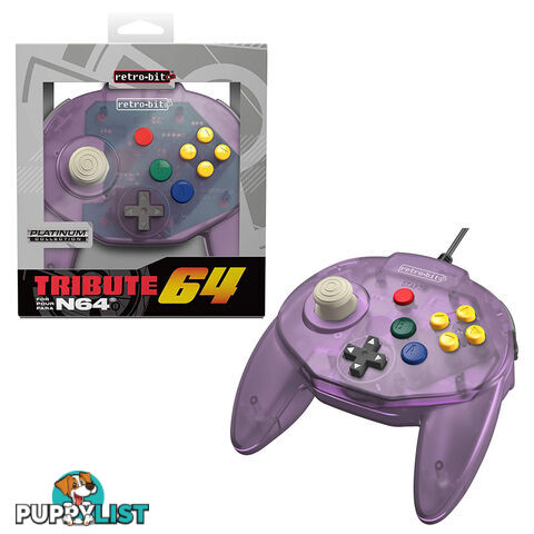 Retro-Bit Tribute 64 Wired N64 Controller for Nintendo 64 (Atomic Purple) - Retro-bit - Retro N64 Accessory GTIN/EAN/UPC: 849172012011