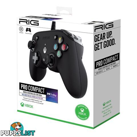 Nacon RIG Pro Compact Wired Controller for Xbox Series X|S, Xbox One & PC (Black) - Nacon - Xbox Series X Accessory GTIN/EAN/UPC: 850018522625