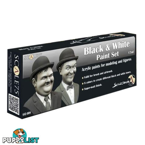 Scale 75 Scalecolor Black and White Paint Set - Scale75 - Tabletop Miniatures GTIN/EAN/UPC: 8412548252896