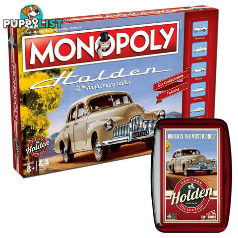 Monopoly: Holden 70th Anniversary Edition Board Game with Bonus Top Trumps: Holden Heritage - Winning Moves - Tabletop Board Game GTIN/EAN/UPC: 5053410003289