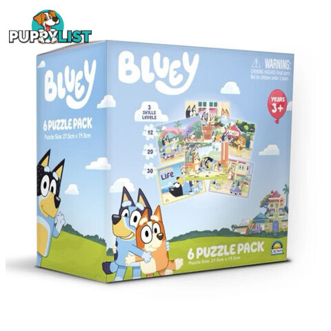 Bluey 6-in-1 Jigsaw Puzzle Pack - Crown Products - Toys Games & Puzzles GTIN/EAN/UPC: 9317762186042