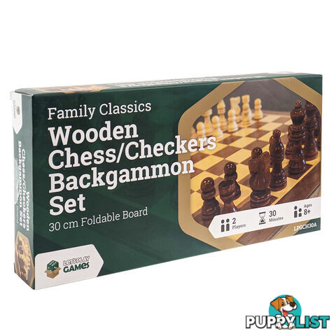 LPG Family Classics Wooden Chess, Checkers & Backgammon Board Game Set - Lets Play Distribution - Tabletop Board Game GTIN/EAN/UPC: 742033921951