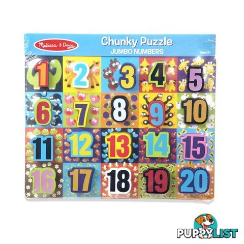 Melissa & Doug Jumbo Numbers Chunky 20 Piece Jigsaw Puzzle - Melissa & Doug - Toys Games & Puzzles GTIN/EAN/UPC: 000772038324