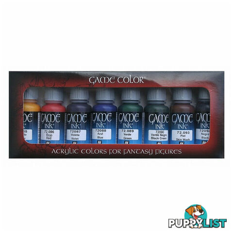 Vallejo Game Colour, Colours for Fantasy Figures 8 Colour Set Inks Tintas - Acrylicos Vallejo S.L. - Tabletop Miniatures GTIN/EAN/UPC: 8429551722964