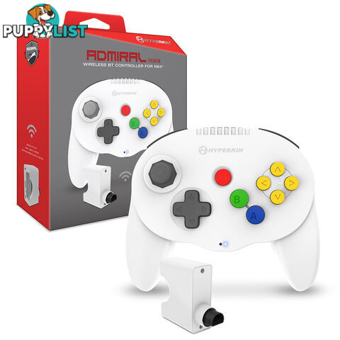 Hyperkin Admiral Premium Wireless Controller for N64 (White) - Hyperkin - Retro N64 Accessory GTIN/EAN/UPC: 810007710655