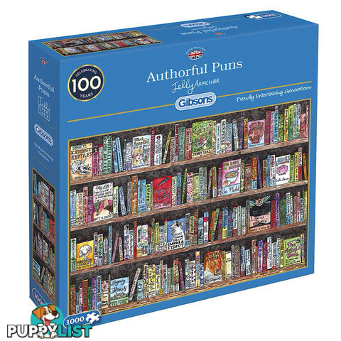 Gibsons Authorful Puns 1000 Piece Jigsaw Puzzle - Gibsons - Tabletop Jigsaw Puzzle GTIN/EAN/UPC: 5012269062571