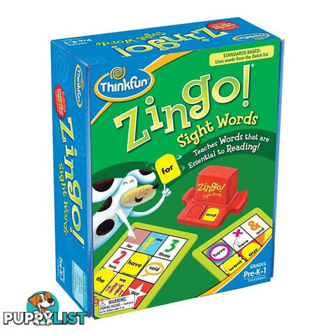 Thinkfun Zingo Sight Words Card Game - ThinkFun - Tabletop Board Game GTIN/EAN/UPC: 019275077044