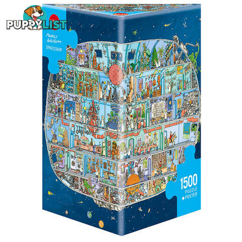 Spaceship By Mattias Adolfsson 1500 Piece Jigsaw Puzzle - Heye Puzzle - Tabletop Jigsaw Puzzle GTIN/EAN/UPC: 4001689298418