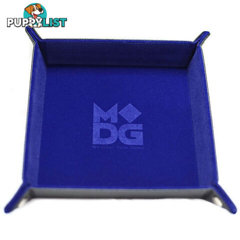 MDG Velvet Folding Dice Tray 10" x 10" (Blue) - Metallic Dice Games LLC - Tabletop Accessory GTIN/EAN/UPC: 852678889186