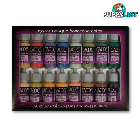 Vallejo Game Colour, Colours for Fantasy Figures 16 Colour Set Extra Opaque - Acrylicos Vallejo S.L. - Tabletop Miniatures GTIN/EAN/UPC: 8429551722902