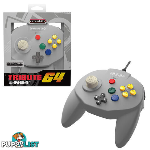 Retro-Bit Tribute 64 Wired N64 Controller for Nintendo 64 (Grey) - Retro-bit - Retro N64 Accessory GTIN/EAN/UPC: 849172012004