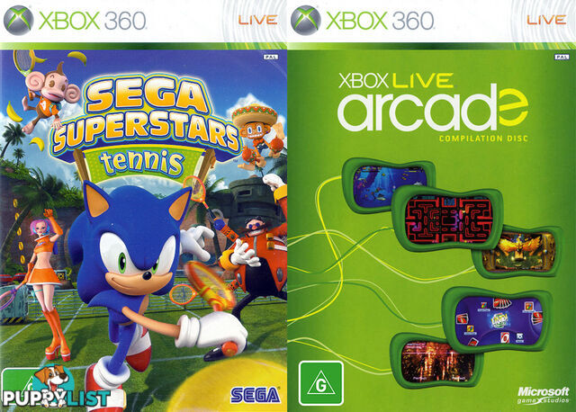 SEGA Superstar Tennis & Xbox Live Arcade Double Pack [Pre-Owned] (Xbox 360) - SEGA RX3SEGA - P/O Xbox 360 Software