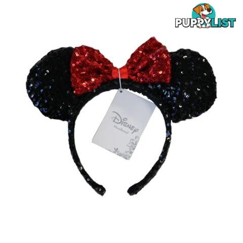 Original Minnie Mouse Sequin Red & Black Headband - Neon Tuesday - Merch Clothing Headwear GTIN/EAN/UPC: 7941870806404