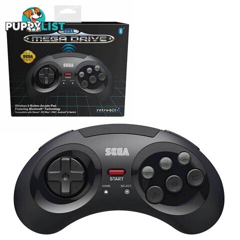 Retro-Bit Sega Mega Drive Bluetooth Arcade Controller for PC (Black) - Retro-bit - Retro Mega Drive Accessory GTIN/EAN/UPC: 7350002937013